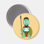 Aimant Tyrannosaurus Rex Habillé Comme Leonidas. (Recto/Verso)