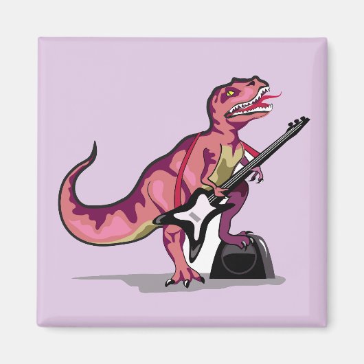 Aimant Tyrannosaurus Rex Jouant La Guitare. (Devant)