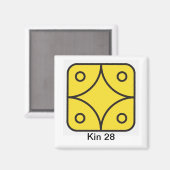 Aimant Tzolkin Estrela Amarela Kin 28 (Recto/Verso)