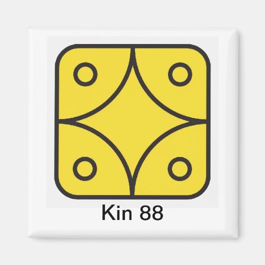 Aimant Tzolkin Estrela Amarela Kin 88 (Devant)