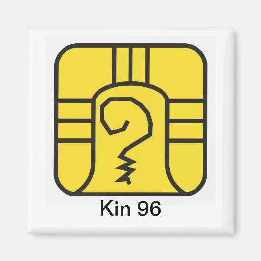 Aimant Tzolkin Guerreiro Amarelo Kin 96 (Devant)