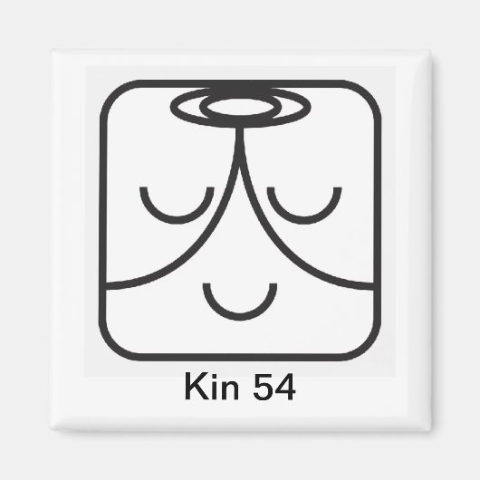 Aimant Tzolkin Mago Branco Kin 54 (Devant)