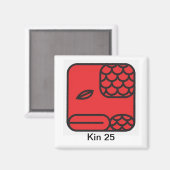 Aimant Tzolkin Serpente Vermelha Kin 25 (Recto/Verso)