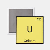 Aimant U - Unicorn Funny Chimie Élément Symbole Tee (Recto/Verso)