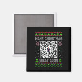 Aimant Ugly Christmas Funny Qr President Trump Dance Code (Recto/Verso)