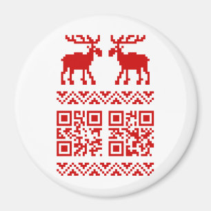 Aimant Ugly Christmas Sweater QR Code Happy New Year !