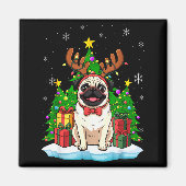 Aimant Ugly Pug Christmas Sweater Pajama For Women Men Fa (Devant)