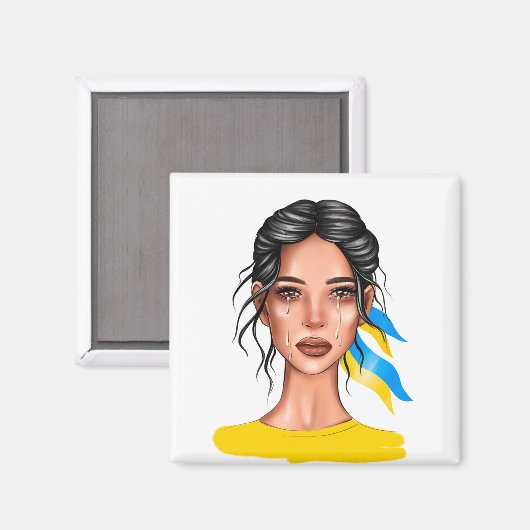 Aimant Ukir Stop War Cheveux noirs (Recto/Verso)