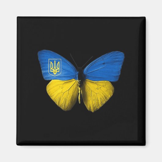 Aimant Ukraine Butterfly Ukraine Ukrainien Drapeau Amour (Devant)