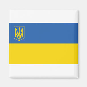 Aimant Ukraine - Drapeau avec trident