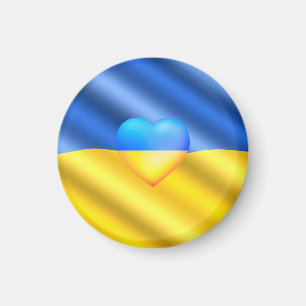 Aimant Ukraine - Paix Ukraine Drapeau Liberté Solidarité