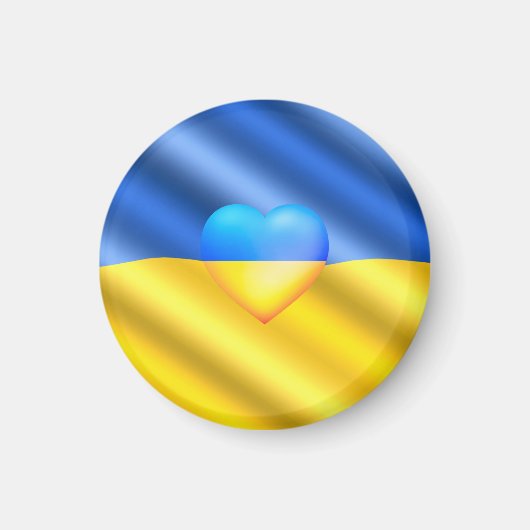 Aimant Ukraine - Paix Ukraine Drapeau Liberté Solidarité (Devant)