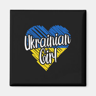 Aimant Ukraine pour fille cœur ukrainien drapeau pour fem