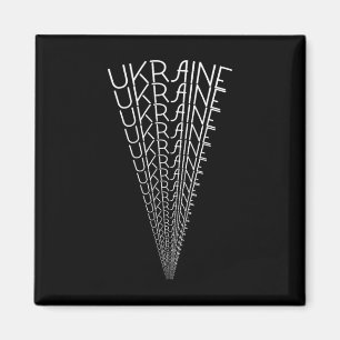 Aimant Ukraine Projecteur Word Art - Cadeau Ukrainien Uni