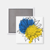 Aimant Ukraine Soutien au tournesol (Recto/Verso)