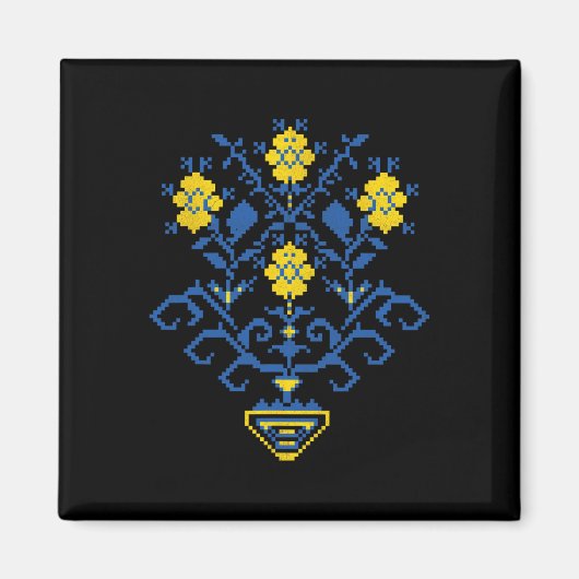Aimant Ukraine Ukrainien Kiev Trysub Drapeau 11 (Devant)