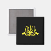 Aimant Ukraine Ukrainien Kiev Trysub Drapeau 16  (Recto/Verso)