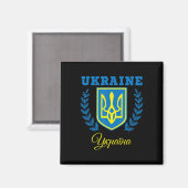 Aimant Ukraine Ukrainien Kiev Trysub Drapeau 20  (Recto/Verso)