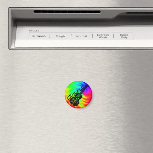 Aimant Ukulele psychédélique colorée (In Situ (Lave-vaisselle))