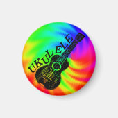 Aimant Ukulele psychédélique colorée (Devant)