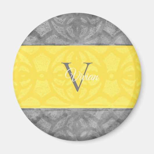 Aimant Ultimate Grey et illuminant Monogramme Jaune (Devant)