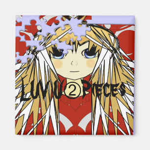 Aimant Ultra mignonne Anime Girl Luv U 2 pièces