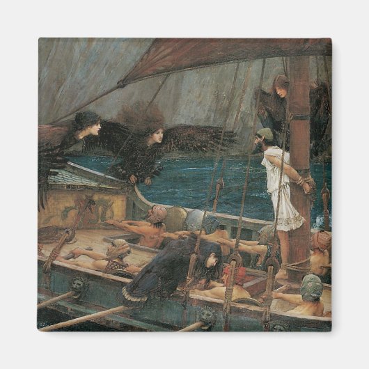 Aimant Ulysse et les sirènes par John William Waterhouse (Devant)