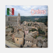 Aimant UMB019 ORVIETO, Vue aérienne, Ombrie, Italie, Frig (Devant)