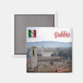 Aimant UMB023 GUBBIO, Panorama, Ombrie, Italie, Frigo (Recto/Verso)
