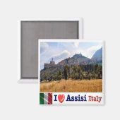 Aimant UMB033 ASSISI, I Love, Ombrie, Italie, Réfrigérate (Recto/Verso)