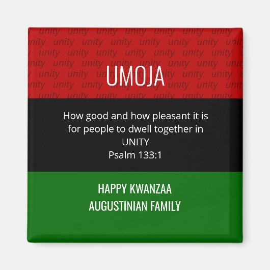 Aimant UMOJA Unité personnalisée Happy Kwanzaa (Devant)