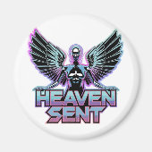 Aimant Un ange métallique brillant avec des ailes, concep (Devant)