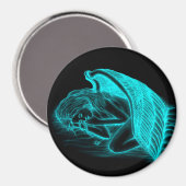 Aimant Un Angel endormi, Design noir et vert (Recto/Verso)