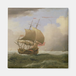 Aimant Un bateau anglais Fin-transporté dans une brise