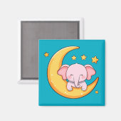 Aimant Un bébé éléphant souriant (Recto/Verso)