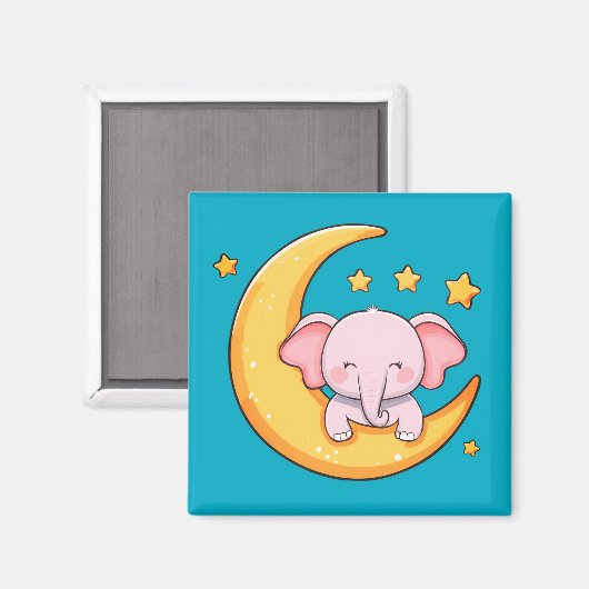 Aimant Un bébé éléphant souriant (Recto/Verso)