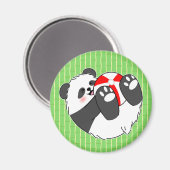 Aimant Un bébé panda mignon jouant avec un ballon (Recto/Verso)