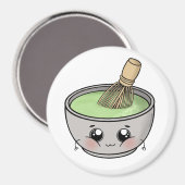 Aimant Un bol mignon de thé matcha - Kawaii (Recto/Verso)
