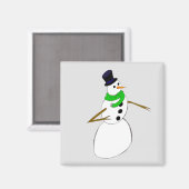 Aimant un bonhomme de neige (Recto/Verso)