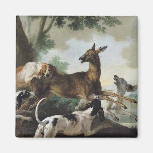 Aimant Un cerf chassé par des chiens, 1725 (Devant)