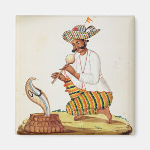 Aimant Un charmeur de serpent indien avec un cobra, d'un