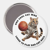 Aimant Un chat Cool qui aime jouer au Bas-chat-ball (Recto/Verso)