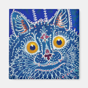 Aimant Un chat de style gothique par Louis Wain