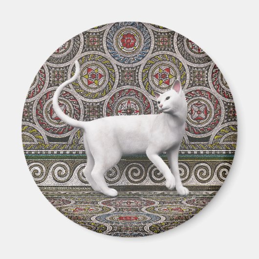 Aimant Un chat sur l'aimant en mosaïque (Devant)