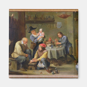 Aimant Un chirurgien s'occupe du pied d'un vieil homme