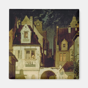 Aimant Un coin d'une ville allemande par clair de lune