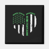 Aimant Un combat contre le drapeau américain Coeur seul s (Devant)