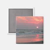 Aimant Un coucher de soleil parfait - Oak Island, NC (Recto/Verso)