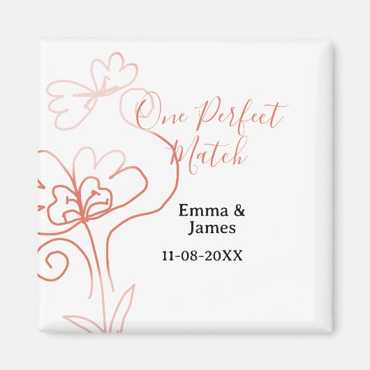 Aimant Un couple de mariage en terre cuite nom f (Devant)