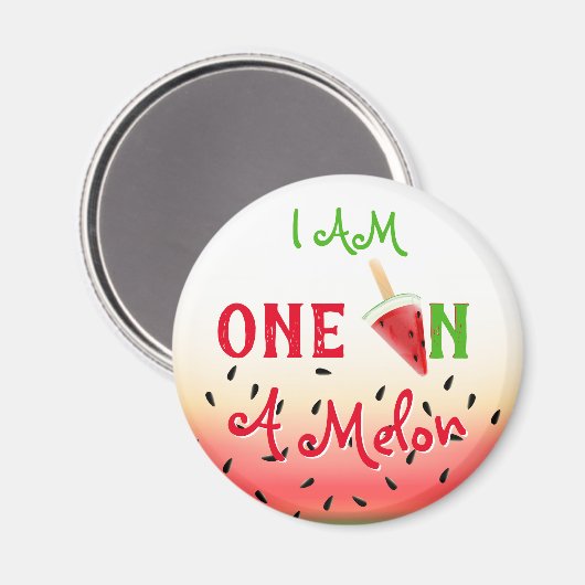 Aimant Un Dans Un Melon Fruit De Pastèque (Recto/Verso)
